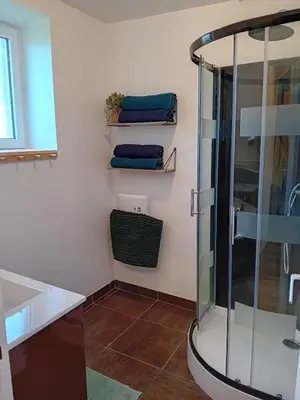 Salle de bains dans l'établissement Le gîte d'Elisa