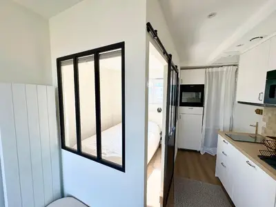 Cuisine ou kitchenette dans l'établissement Appartement vue mer