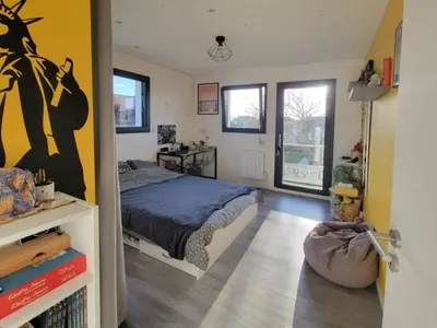 Un ou plusieurs lits dans un hébergement de l'établissement Maison spacieuse proche plage - 4 chambres - FR-1-788-103