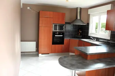 Cuisine ou kitchenette dans l'établissement Gîtes Bellevue et Mascaret