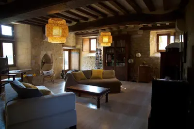 Coin salon dans l'établissement Le Manoir du Pont Senot