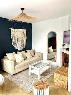 Coin salon dans l'établissement Charmante maison Cabourg