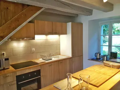 Cuisine ou kitchenette dans l'établissement L'Orangerie