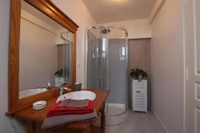 Salle de bains dans l'établissement Ferme du Rupalley