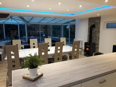 Coin salon dans l'établissement Gite familial à Carentan
