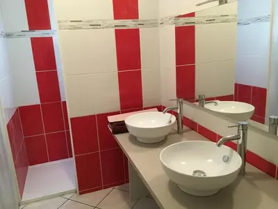 Salle de bains dans l'établissement Gite Christian Mont St Michel