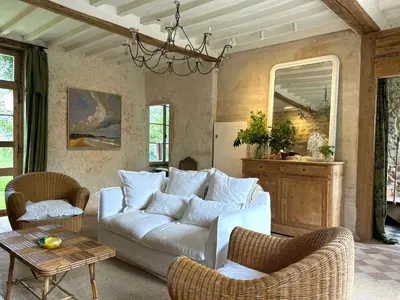 Coin salon dans l'établissement Chambres d'Hôtes Manoir Du Chêne