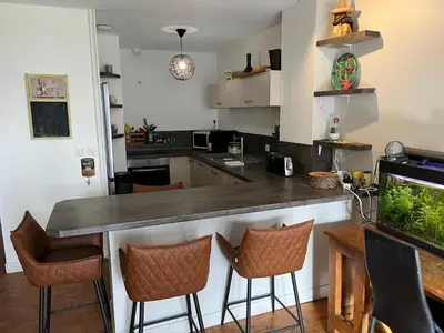 Cuisine ou kitchenette dans l'établissement Appartements Caen Centre