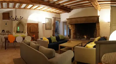 Coin salon dans l'établissement Manoir de la Guerrie