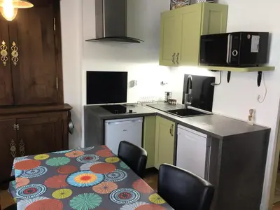 Cuisine ou kitchenette dans l'établissement Maison de pêcheur