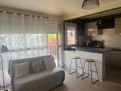 Cuisine ou kitchenette dans l'établissement Cabourg centre & plage