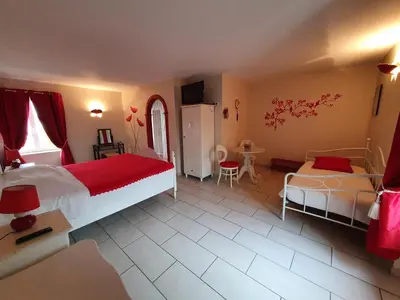 Un ou plusieurs lits dans un hébergement de l'établissement Chambres du logis De La Mare Du Parc