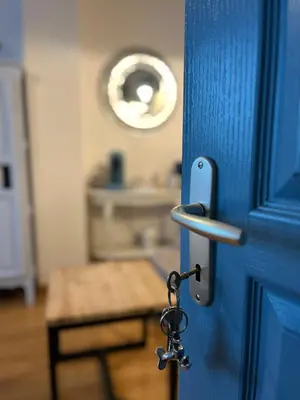 Un ou plusieurs lits dans un hébergement de l'établissement Les Transats Chambre et appartements Face à la mer
