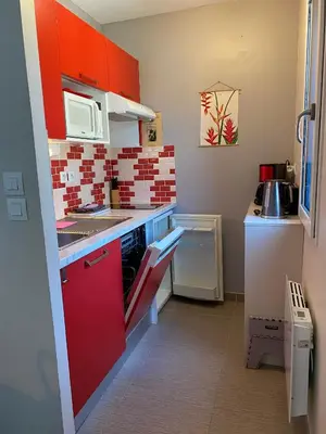 Cuisine ou kitchenette dans l'établissement Belle Brise - Cozy apartment in city center