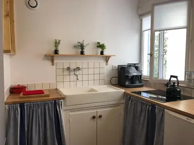 Cuisine ou kitchenette dans l'établissement L'impasse