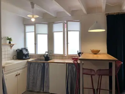 Cuisine ou kitchenette dans l'établissement L'impasse