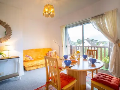 Coin salon dans l'établissement Apartment Le Viking by Interhome