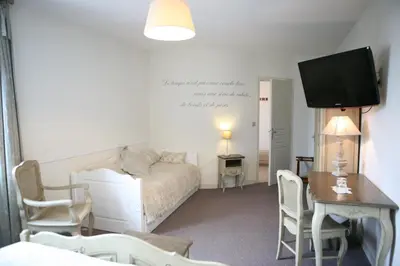 Télévision ou salle de divertissement dans l'établissement Cit'Hotel La Villa Julia