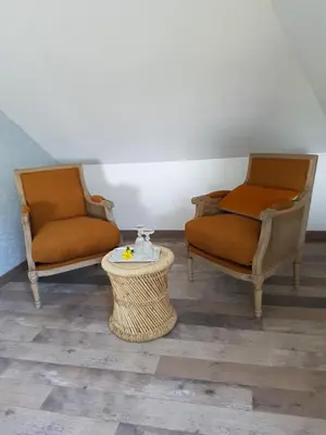 Coin salon dans l'établissement Domaine de la Fauvriere