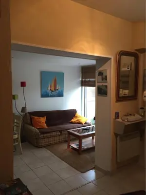 Coin salon dans l'établissement Maison de pêcheur 30m de la plage