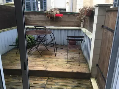 Balcon ou terrasse dans l'établissement Maison de pêcheur 30m de la plage