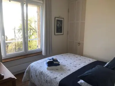 Un ou plusieurs lits dans un hébergement de l'établissement Gîte La Bertichère