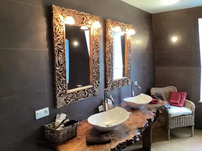 Salle de bains dans l'établissement Au Château