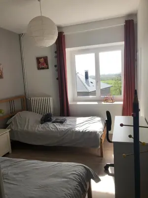 Un ou plusieurs lits dans un hébergement de l'établissement Meublé 3 étoiles, proche Plages débarquement dans les Marais du Cotentin à Carentan