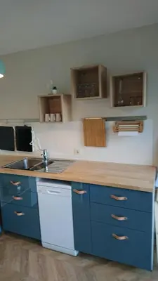 Cuisine ou kitchenette dans l'établissement LA SAPINIERE