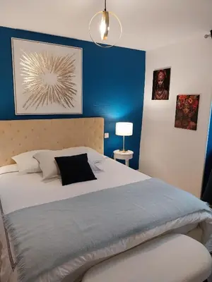 Un ou plusieurs lits dans un hébergement de l'établissement Au Mont Chez Nous # Jacuzzi & Sauna #