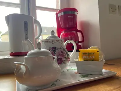 Plateau bouilloire dans l'établissement Rose Cottage