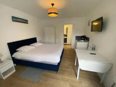 Un ou plusieurs lits dans un hébergement de l'établissement B&B de Saint Come de Fresné