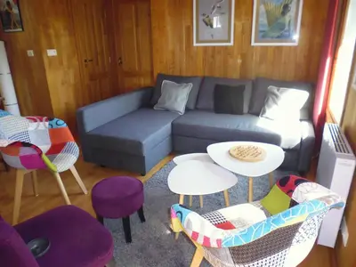 Coin salon dans l'établissement Mont gîte en Baie
