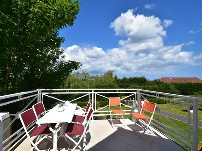 Balcon ou terrasse dans l'établissement Sea View Stay in Quinéville
