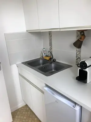 Cuisine ou kitchenette dans l'établissement Cabourg T2 proche plage