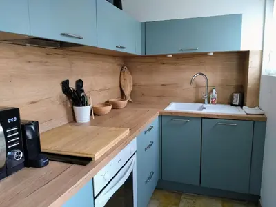 Cuisine ou kitchenette dans l'établissement Villa St Laurent - Bel appartement refait à neuf à 50 m de la Plage