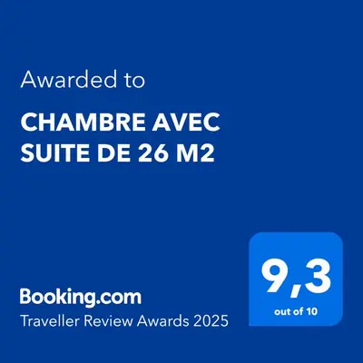 Certificat, récompense, panneau ou autre document affiché dans l'établissement CHAMBRE AVEC SUITE DE 26 M2