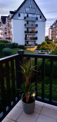 Balcon ou terrasse dans l'établissement Résidence Front de mer Cabourg - Accès direct plage