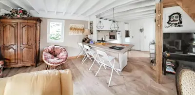 Plan de l'établissement Maison charmante à Colleville-Montgomery avec jardin clos
