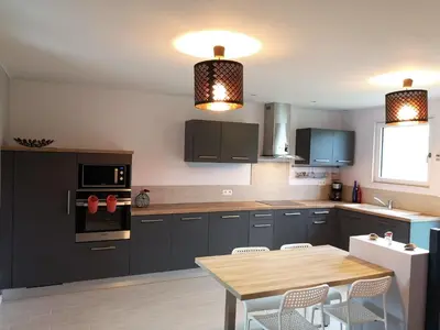 Cuisine ou kitchenette dans l'établissement Holiday Home Maison de l'Océan à Denneville