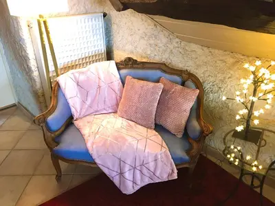 Coin salon dans l'établissement Appartement vue mer Granville