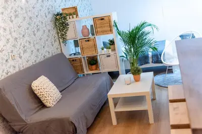 Coin salon dans l'établissement Appartement au calme + parking