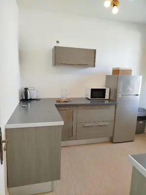 Cuisine ou kitchenette dans l'établissement Gîte 