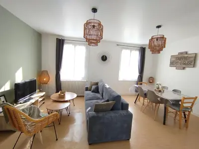 Coin salon dans l'établissement Gîte 