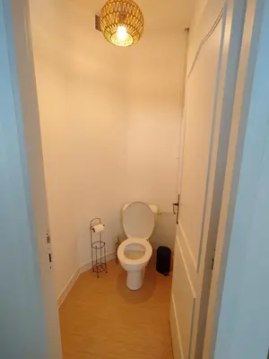 Salle de bains dans l'établissement Gîte 