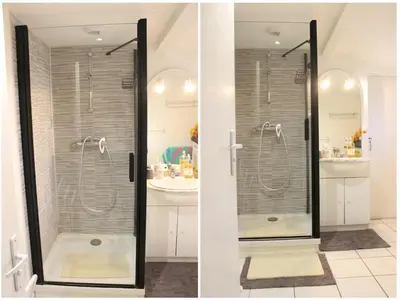 Salle de bains dans l'établissement Maison de vacance