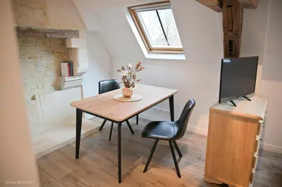 Cuisine ou kitchenette dans l'établissement Villa République Normandie