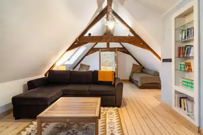 Coin salon dans l'établissement Villa République Normandie