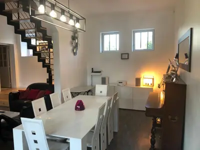 Coin salon dans l'établissement Gîte de charme à la campagne