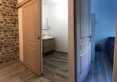 Salle de bains dans l'établissement Sur le chemin de la plage